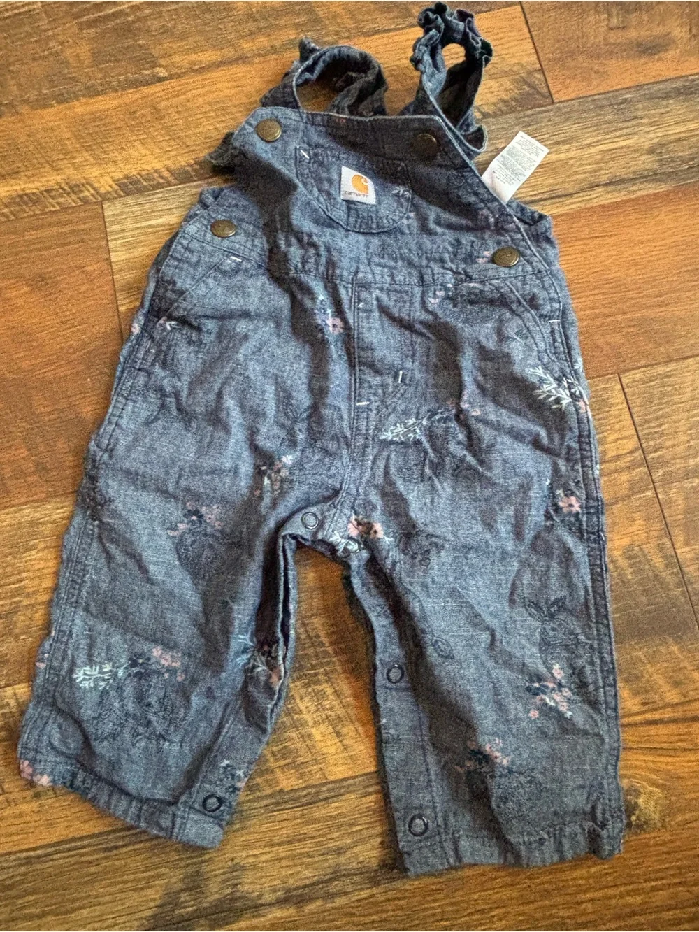 Carhartt floral print bib overalls size 9 months